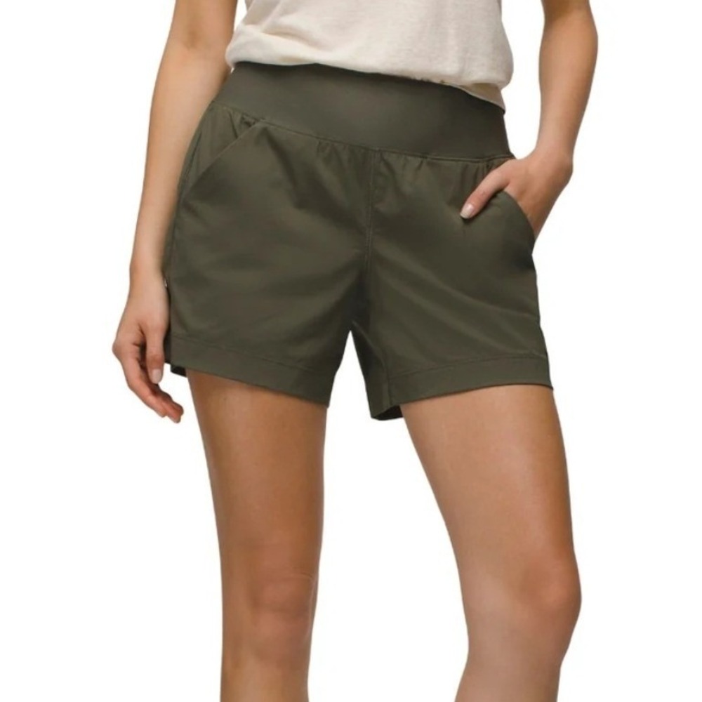 NEW Prana Koen 5" Short Womens XL Grape Leaf Green Hiking Performance Woven